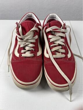 Vans Old Skool Low Red Canvas Skateboard Shoes 721356 Men’s 7 Women’s 8.5